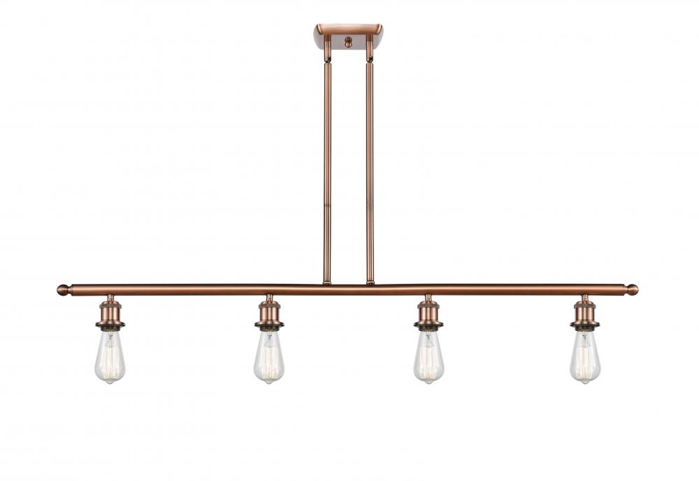 Bare Bulb - 4 Light - 48 inch - Antique Copper - Cord hung - Island Light