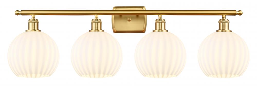 White Venetian - 4 Light - 38 inch - Satin Gold - Bath Vanity Light