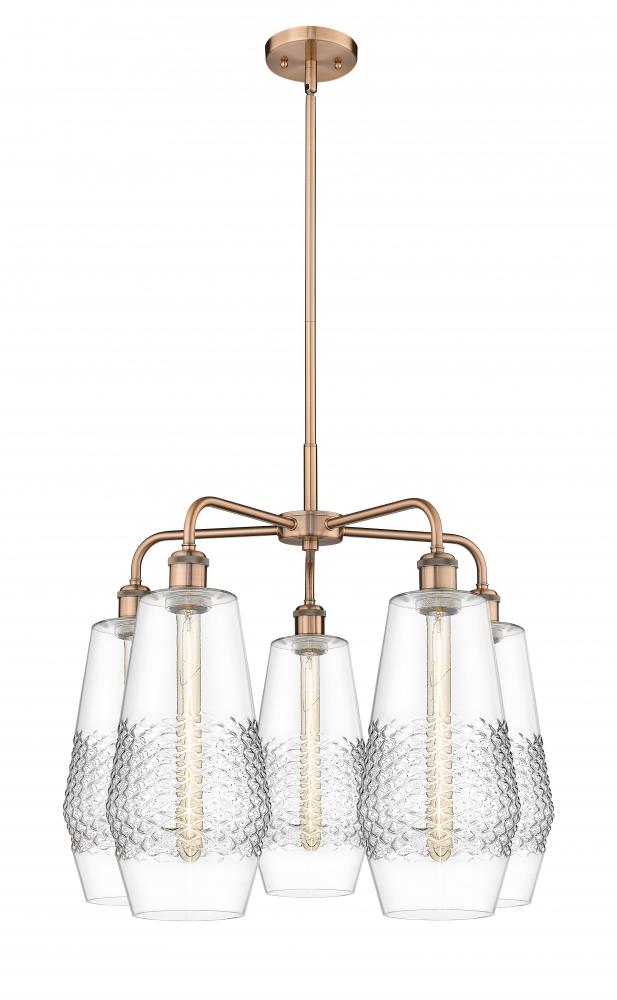 Windham - 5 Light - 25 inch - Antique Copper - Chandelier