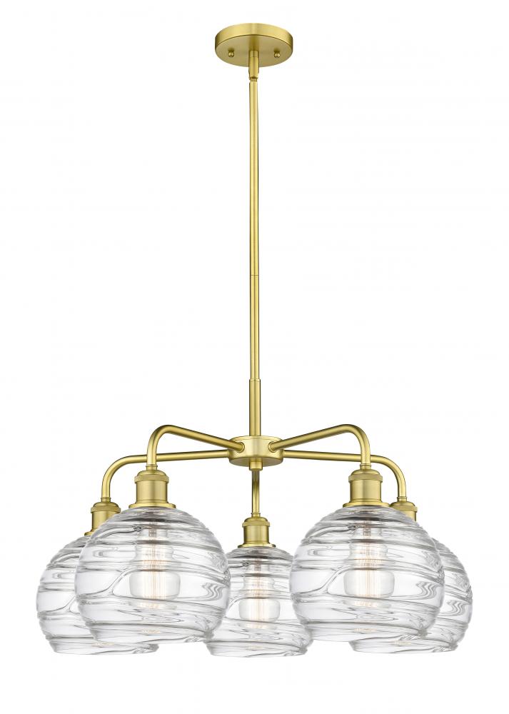 Athens Deco Swirl - 5 Light - 26 inch - Satin Gold - Chandelier