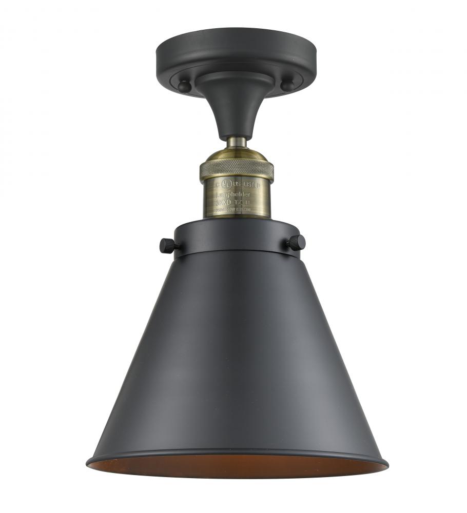 Appalachian - 1 Light - 8 inch - Black Antique Brass - Semi-Flush Mount