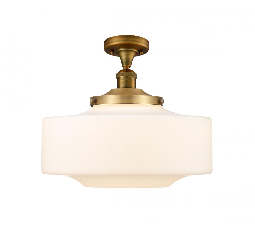 Bridgeton - 1 Light - 12 inch - Brushed Brass - Semi-Flush Mount