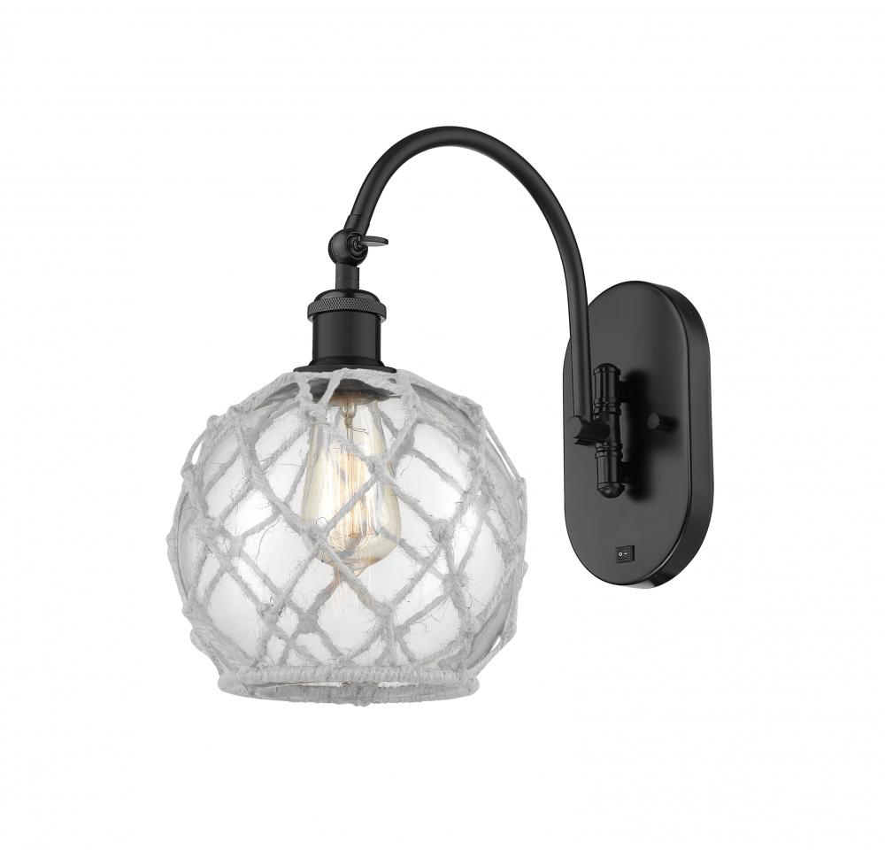 Farmhouse Rope - 1 Light - 8 inch - Matte Black - Sconce