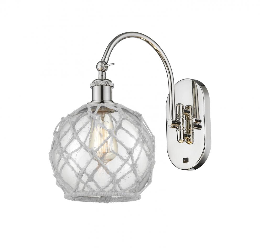 Farmhouse Rope - 1 Light - 8 inch - Polished Nickel - Sconce