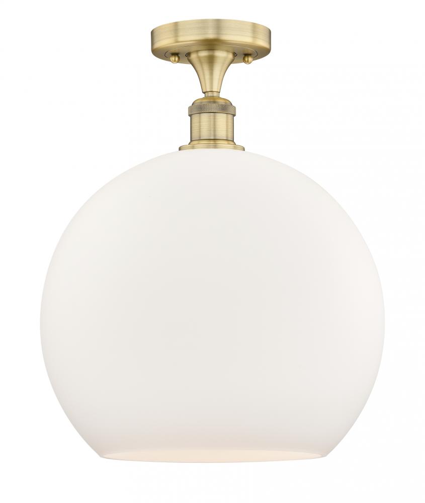 Athens - 1 Light - 14 inch - Brushed Brass - Semi-Flush Mount