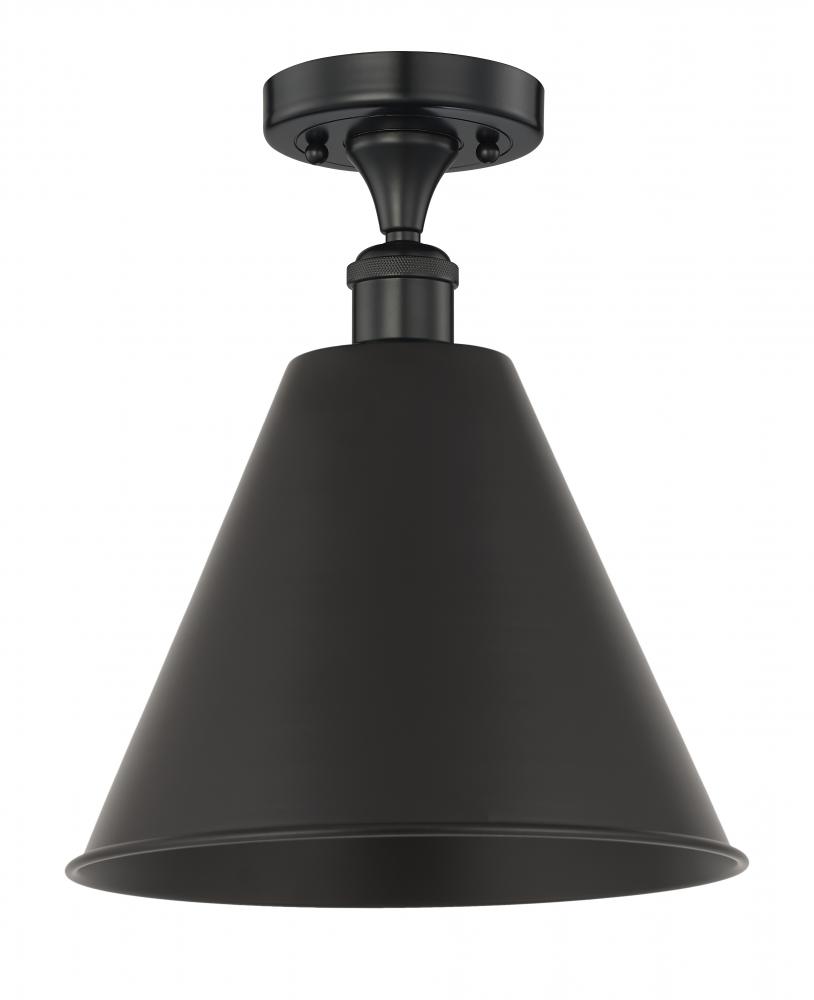 Berkshire - 1 Light - 12 inch - Matte Black - Semi-Flush Mount