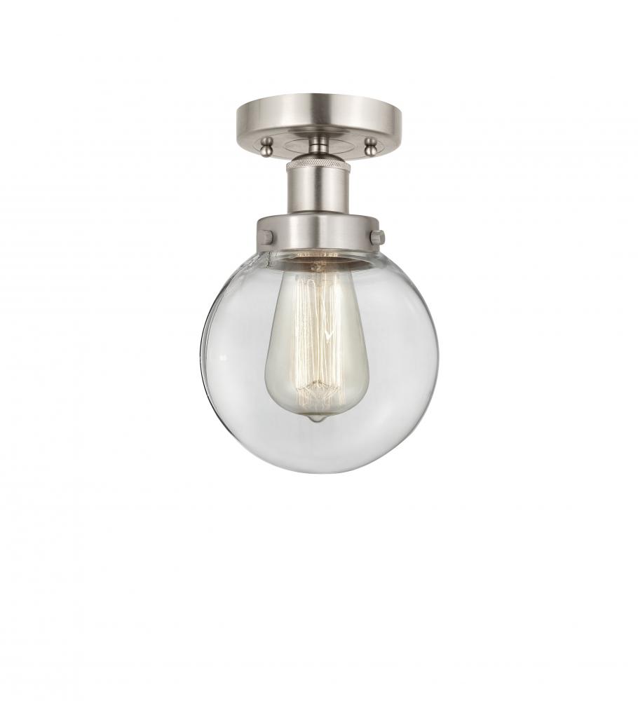 Beacon - 1 Light - 6 inch - Brushed Satin Nickel - Semi-Flush Mount