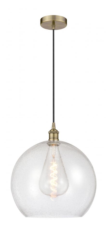 Athens - 1 Light - 14 inch - Antique Brass - Cord hung - Pendant