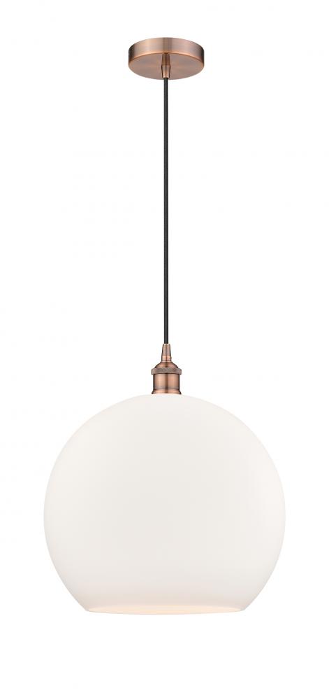 Athens - 1 Light - 14 inch - Antique Copper - Cord hung - Pendant