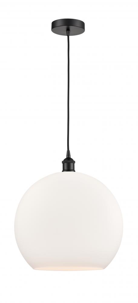 Athens - 1 Light - 14 inch - Matte Black - Cord hung - Pendant