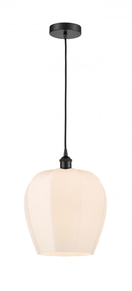 Norfolk - 1 Light - 12 inch - Matte Black - Cord hung - Mini Pendant