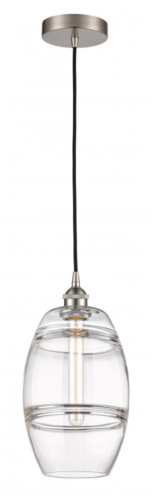 Vaz - 1 Light - 8 inch - Brushed Satin Nickel - Cord hung - Mini Pendant