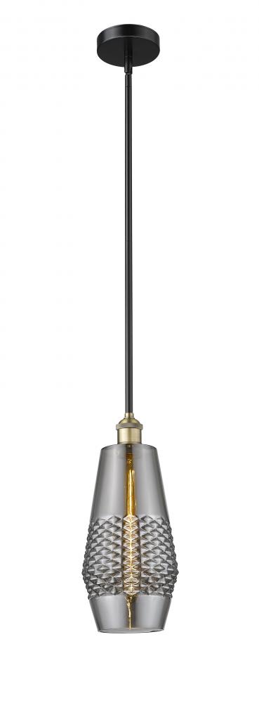 Windham - 1 Light - 7 inch - Black Antique Brass - Cord hung - Mini Pendant