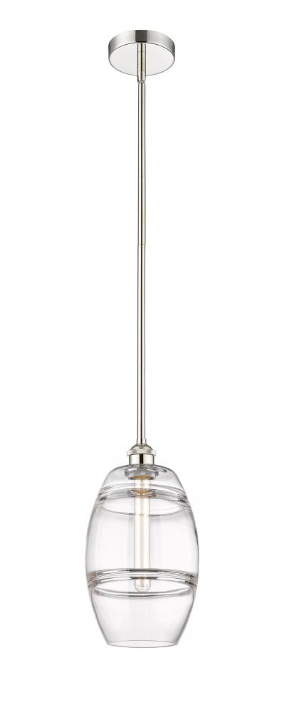 Vaz - 1 Light - 8 inch - Polished Nickel - Cord hung - Mini Pendant