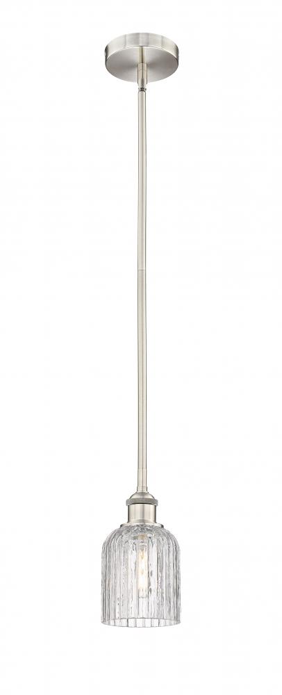 Bridal Veil - 1 Light - 5 inch - Brushed Satin Nickel - Cord hung - Mini Pendant