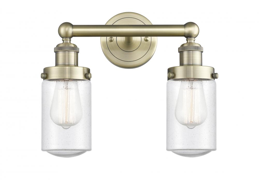 Dover - 2 Light - 14 inch - Antique Brass - Bath Vanity Light