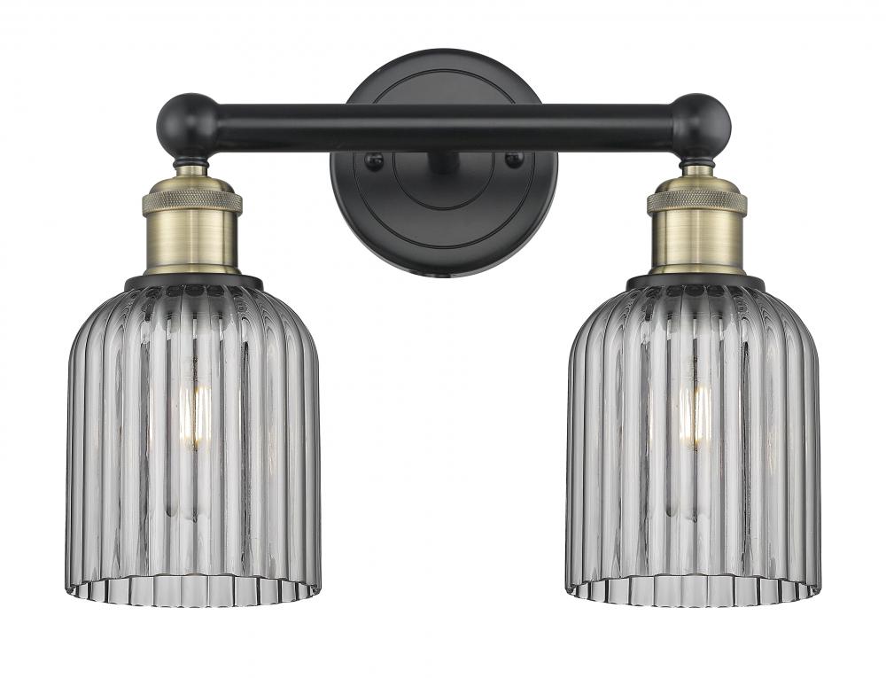 Bridal Veil - 2 Light - 14 inch - Black Antique Brass - Bath Vanity Light