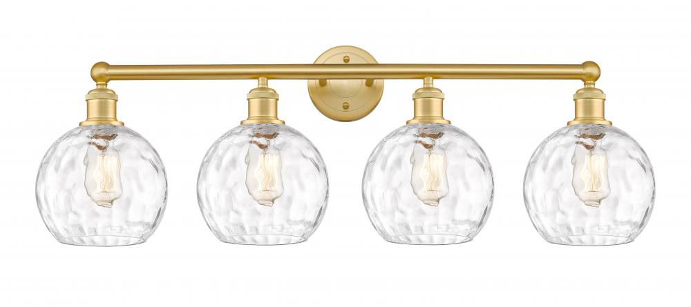 Athens Water Glass - 4 Light - 35 inch - Satin Gold - Bath Vanity Light