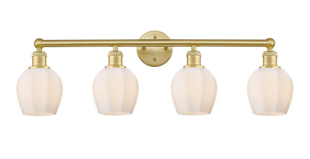 Norfolk - 4 Light - 33 inch - Satin Gold - Bath Vanity Light