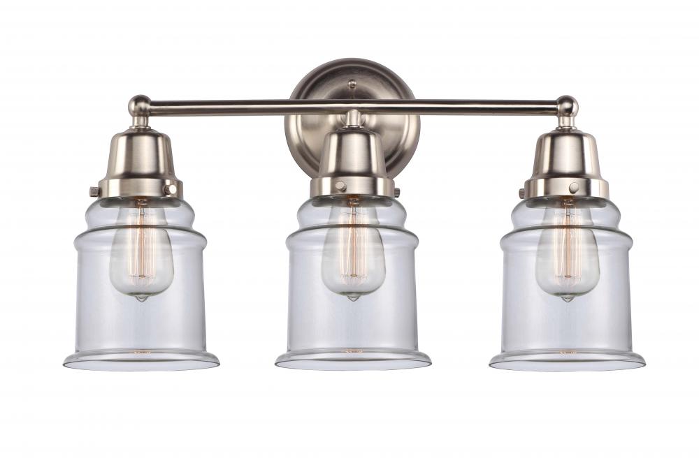 Canton - 3 Light - 22 inch - Brushed Satin Nickel - Bath Vanity Light