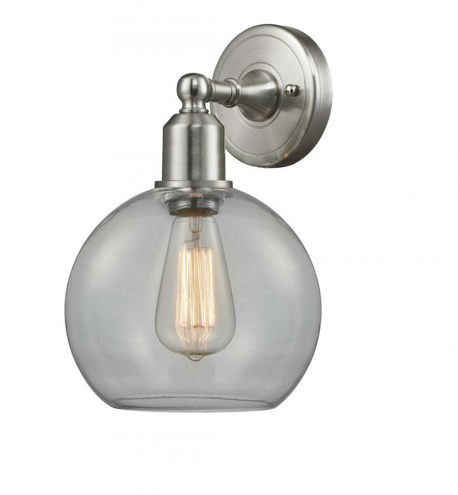 Sphere - 1 Light - 8 inch - Brushed Satin Nickel - Sconce