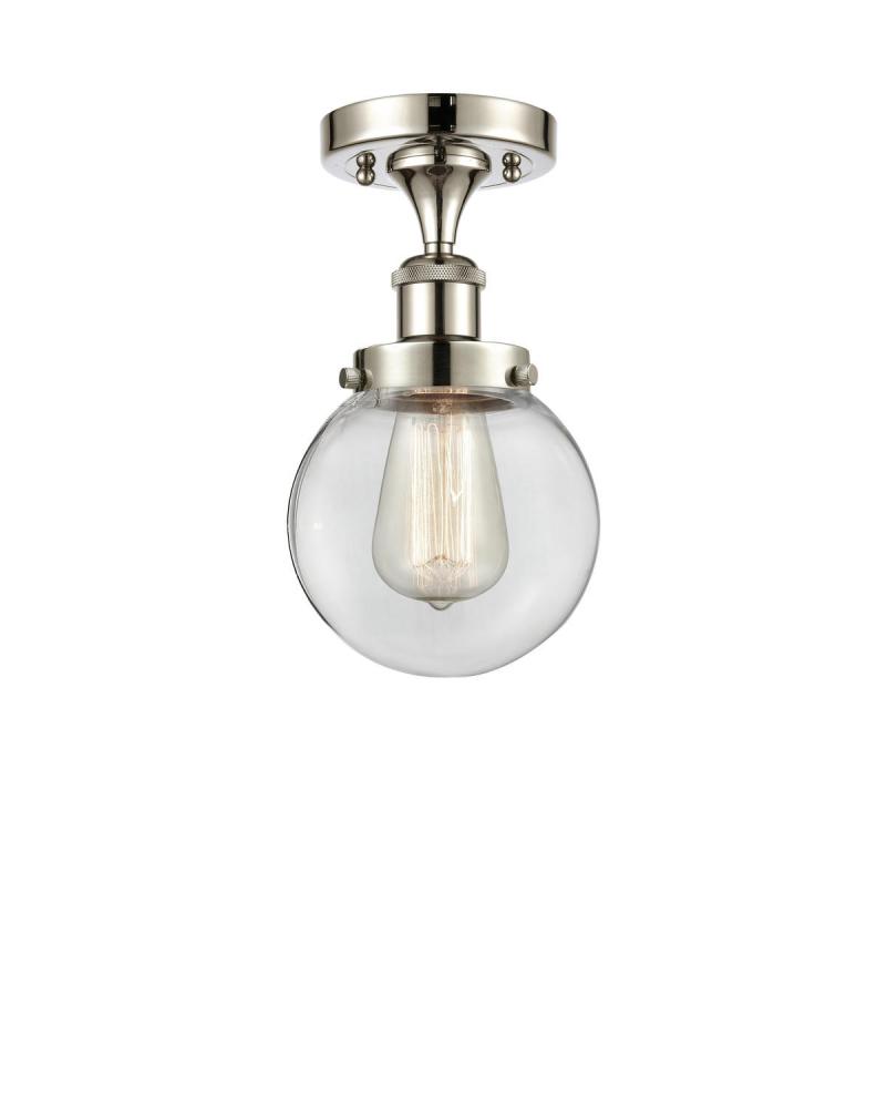 Beacon - 1 Light - 6 inch - Polished Nickel - Semi-Flush Mount