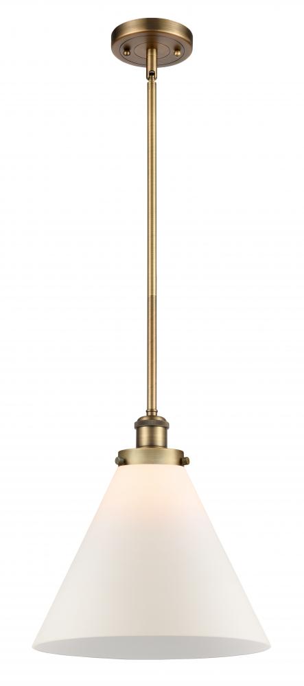 Cone - 1 Light - 12 inch - Brushed Brass - Mini Pendant