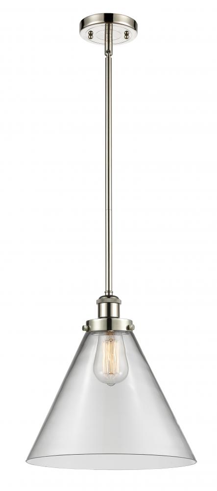 Cone - 1 Light - 12 inch - Polished Nickel - Mini Pendant