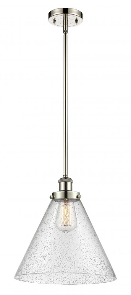 Cone - 1 Light - 12 inch - Polished Nickel - Mini Pendant