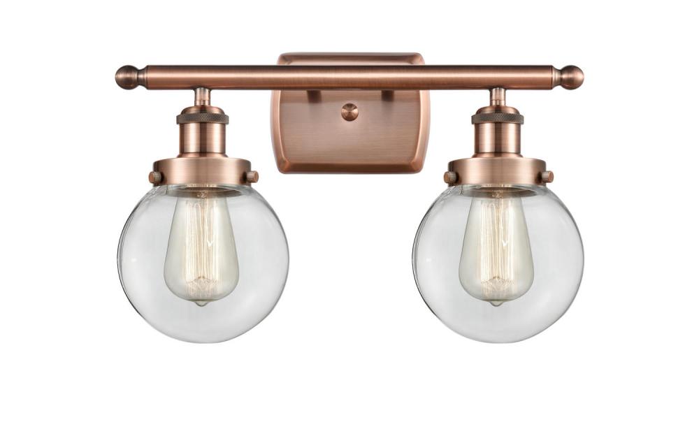 Beacon - 2 Light - 16 inch - Antique Copper - Bath Vanity Light