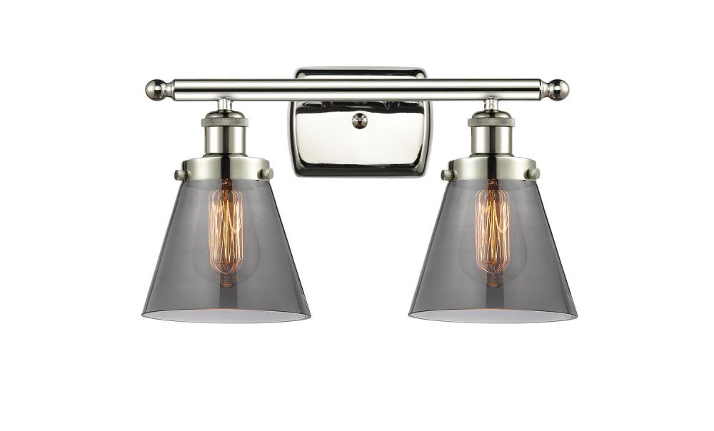 Cone - 2 Light - 16 inch - Polished Nickel - Bath Vanity Light