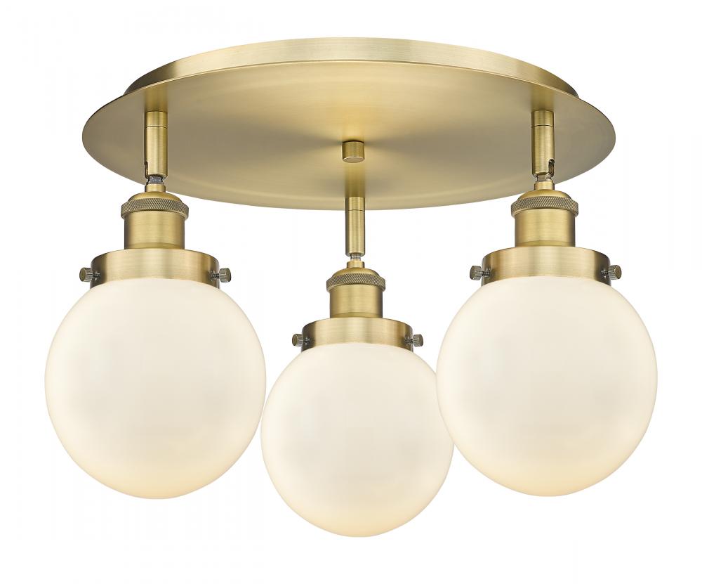 Beacon - 3 Light - 18 inch - Brushed Brass - Flush Mount