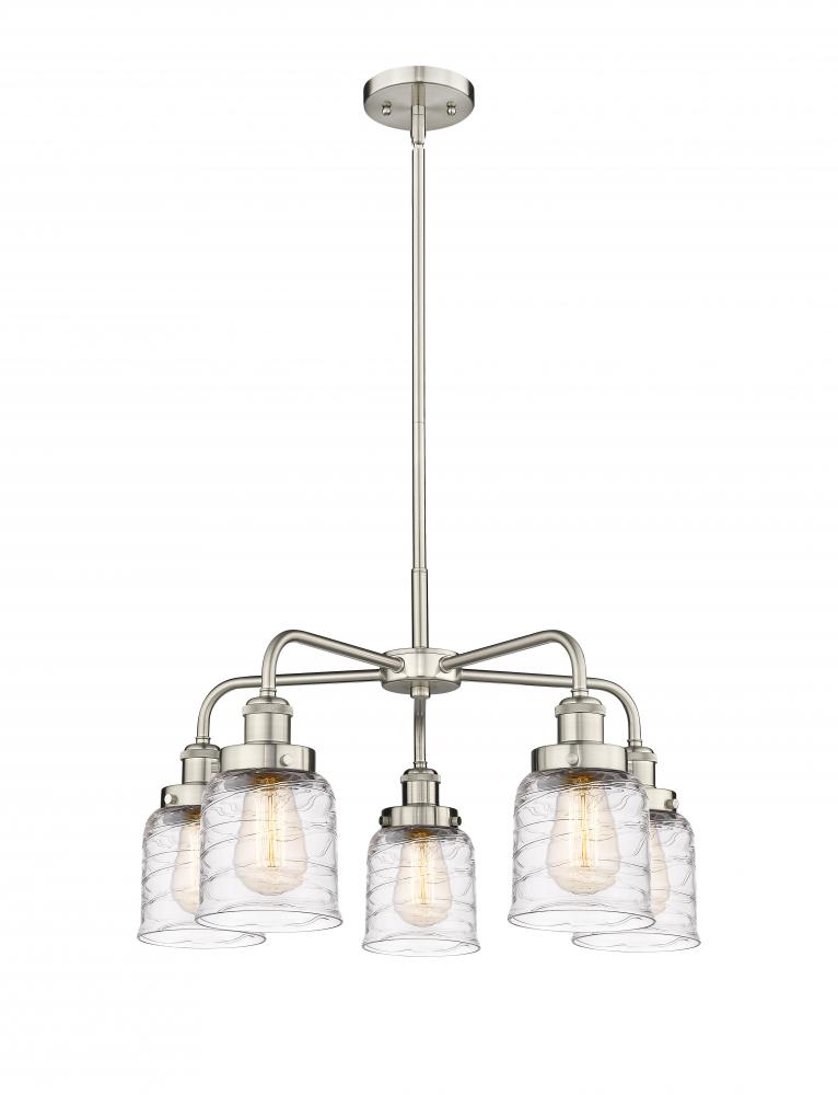 Bell - 5 Light - 24 inch - Satin Nickel - Chandelier