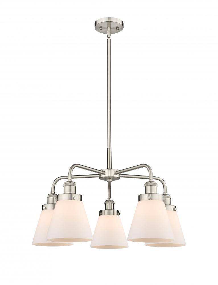 Cone - 5 Light - 25 inch - Satin Nickel - Chandelier