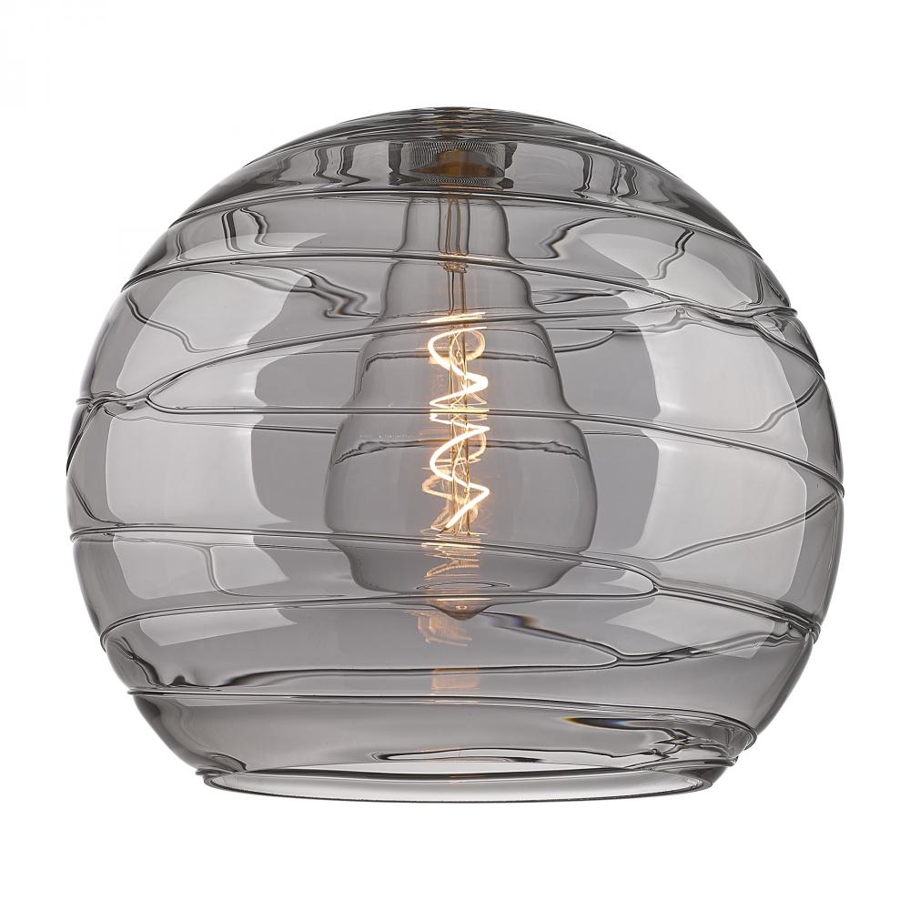 Deco Swirl 14" Light Smoke Glass