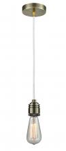 Innovations Lighting 100AB-10W-2AB - Winchester - 1 Light - 2 inch - Antique Brass - Cord hung - Mini Pendant