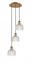 Innovations Lighting 113B-3P-BB-G412 - Dayton - 3 Light - 12 inch - Brushed Brass - Cord Hung - Multi Pendant