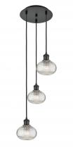 Innovations Lighting 113B-3P-BK-G555-6CL - Ithaca - 3 Light - 13 inch - Matte Black - Cord hung - Multi Pendant