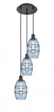 Innovations Lighting 113B-3P-BK-G557-6BL - Vaz - 3 Light - 12 inch - Matte Black - Cord hung - Multi Pendant