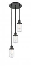 Innovations Lighting 113F-3P-BK-G312 - Dover - 3 Light - 11 inch - Matte Black - Cord hung - Multi Pendant