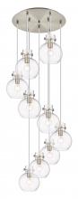 Innovations Lighting 119-410-1PS-SN-G410-8CL - Newton Sphere - 9 Light - 22 inch - Brushed Satin Nickel - Multi Pendant