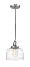 Innovations Lighting 201C-SN-G713-LED - Bell - 1 Light - 8 inch - Brushed Satin Nickel - Cord hung - Mini Pendant