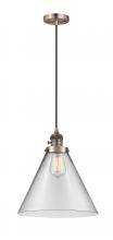 Innovations Lighting 201CSW-AB-G42-L - Cone - 1 Light - 12 inch - Antique Brass - Cord hung - Mini Pendant