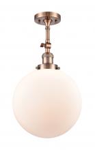 Innovations Lighting 201F-AC-G201-12 - Beacon - 1 Light - 12 inch - Antique Copper - Semi-Flush Mount