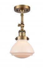 Innovations Lighting 201F-BB-G321 - Olean - 1 Light - 7 inch - Brushed Brass - Semi-Flush Mount