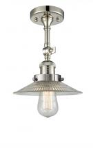 Innovations Lighting 201F-PN-G2 - Halophane - 1 Light - 9 inch - Polished Nickel - Semi-Flush Mount