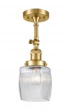 Innovations Lighting 201F-SG-G302 - Colton - 1 Light - 6 inch - Satin Gold - Semi-Flush Mount