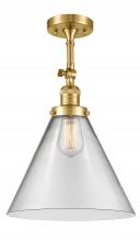 Innovations Lighting 201F-SG-G42-L - Cone - 1 Light - 12 inch - Satin Gold - Semi-Flush Mount