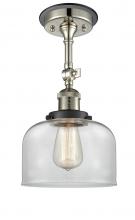 Innovations Lighting 201FBP-PNBK-G72 - Bell - 1 Light - 8 inch - Polished Nickel - Semi-Flush Mount