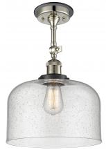 Innovations Lighting 201FBP-PNBK-G74-L - Bell - 1 Light - 12 inch - Polished Nickel - Semi-Flush Mount